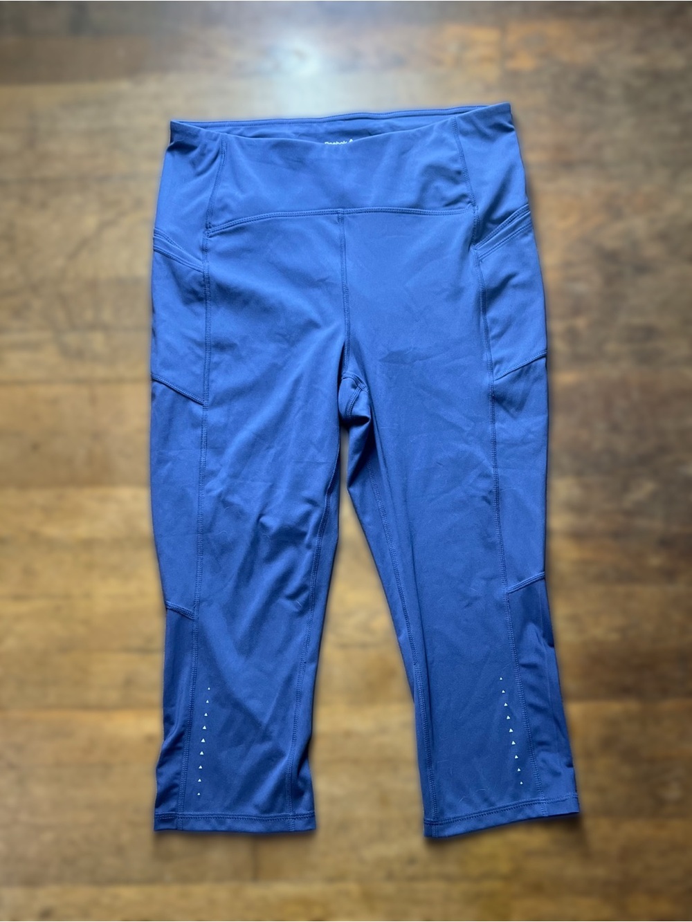 Reebok Capri Athletic Leggings with Reflective Dots